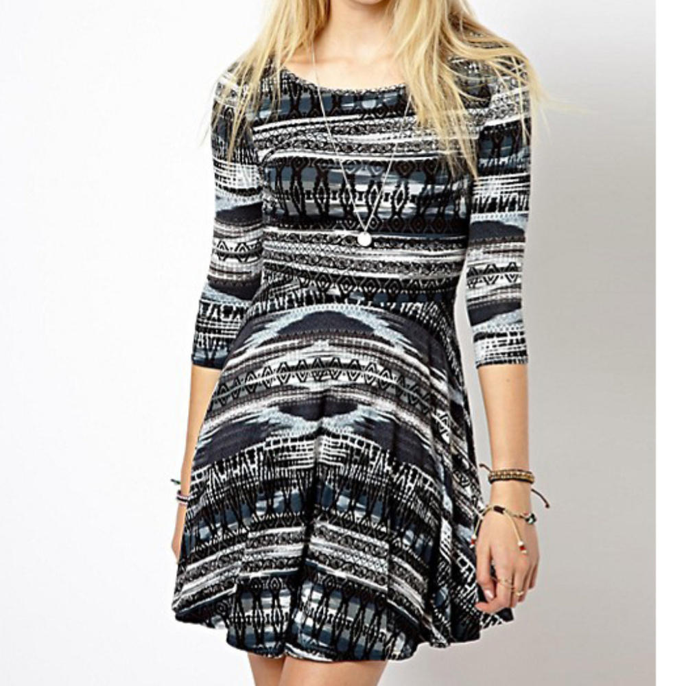 ASOS New Look Abstract Geo-Tribal Skater Dress